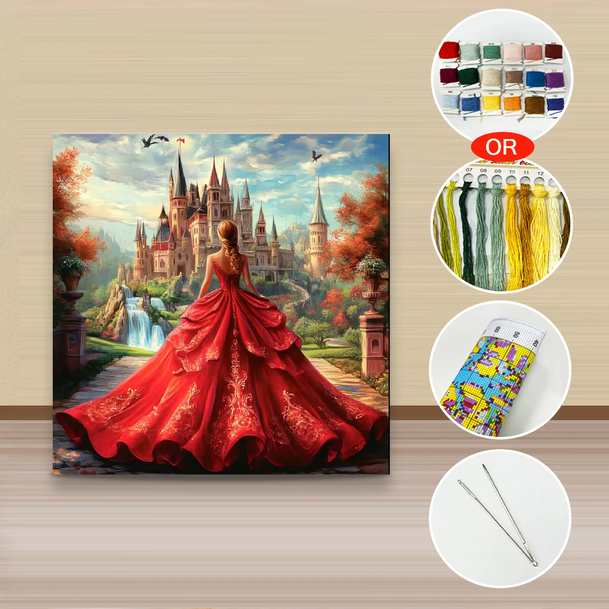 1 Stück 40x40 cm/15,74 Zoll, 11CT/14CT Kreuzstich-Set, DIY Valentinstagsgeschenk, Stickerei-Set für Festivals. – Detail 3