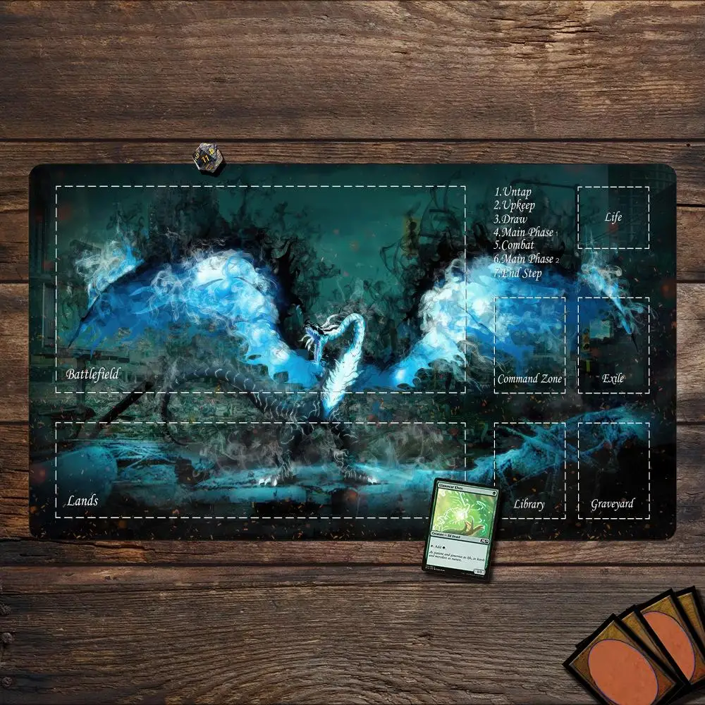 

Magic Playmat card gaming mat with zone mtg playmat Evil Dragon anime Desk Mat gamer keypad expansion mousepad rubber anti-slip