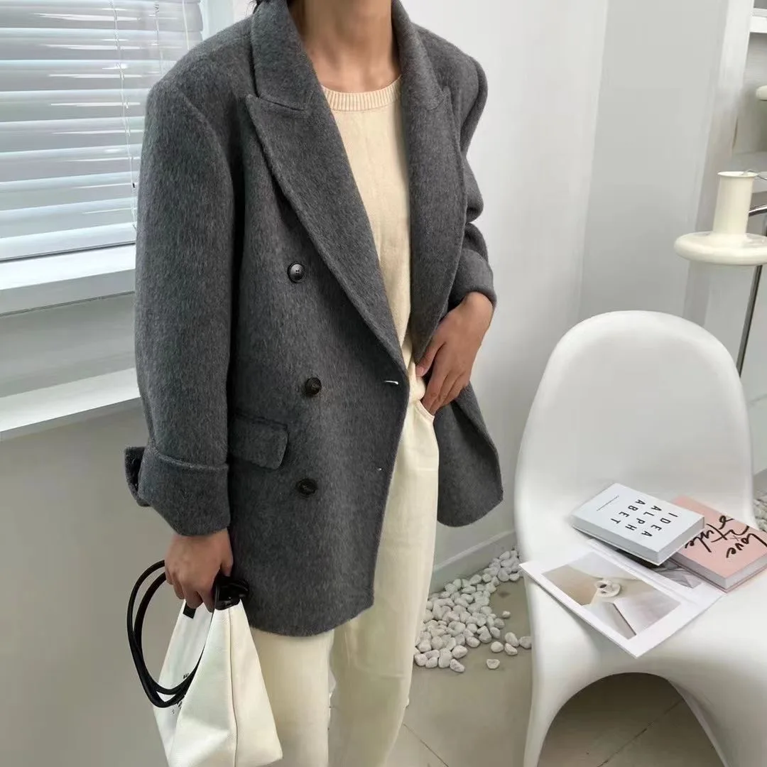 High-End Double-Sided Cashmere Coat Women\'s Long Autumn And Winter New Temperament Wool Woolen Coat