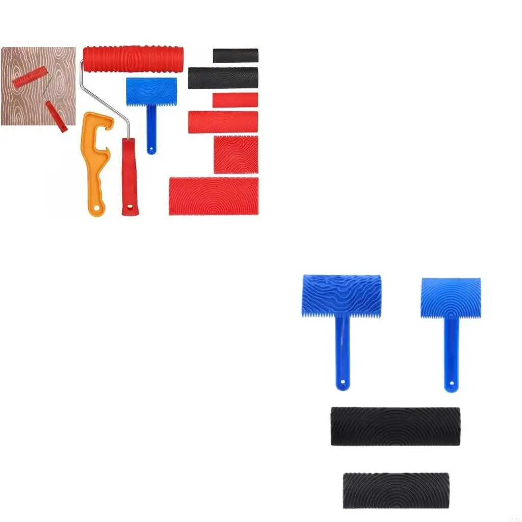 

Декоративный роликовый инструмент с несколькими поверхностями и реалистичным эффектом древесных зерен для настенных дверей и для