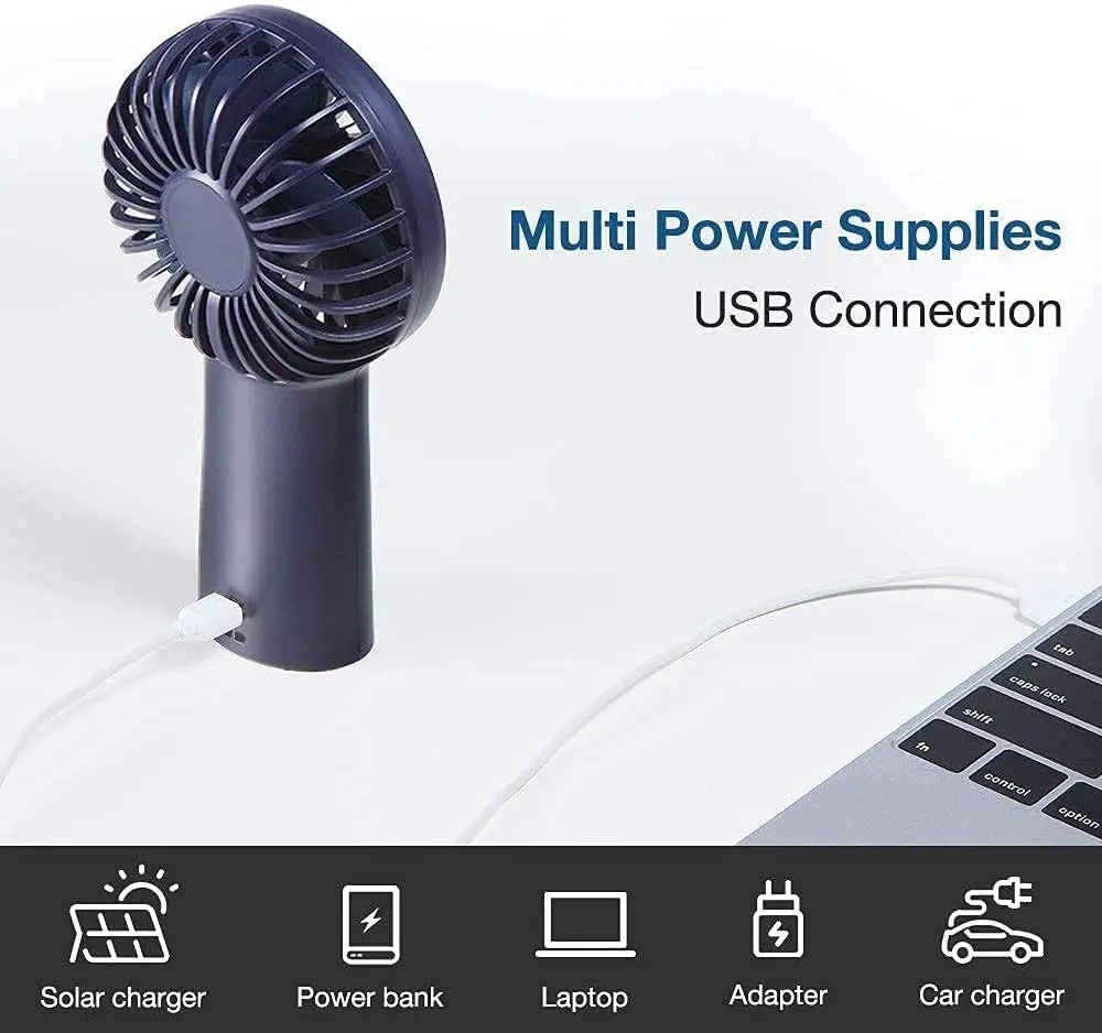 Portable USB Rechargeable Small Fan 4000mAh Battery Working 5-20 Hours Desktop Small Handheld Travel Outdoor Quiet Fan desk fan