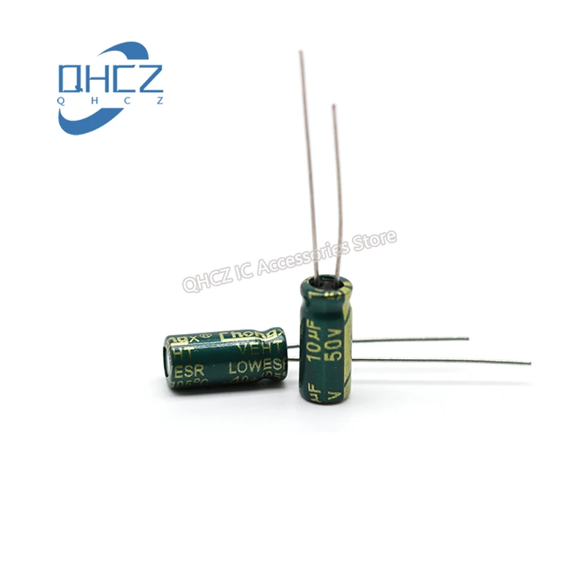 

10pcs 50V10UF high frequency low resistance long life DIP electrolytic capacitor 10UF 50V 5X11