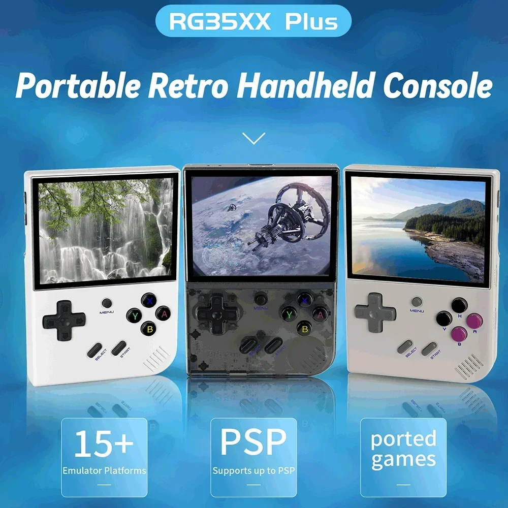 ANBERNIC RG35XX PLUS Retro Handheld Game Player 2.4G Wireless  Wired Controller 3.5-inch Linux Console IPS Screen