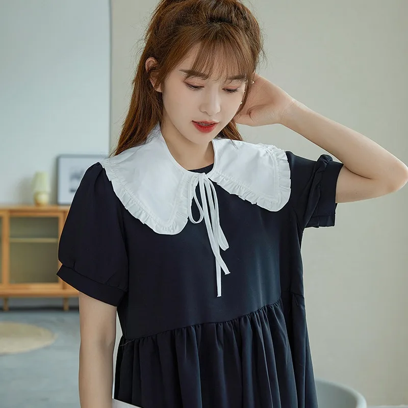1ピース-コットンレースの小さなショールスタイルの女性用ケープ（白）と、蝶ネクタイとフェイクカラーが付いたお揃いのスカート付き