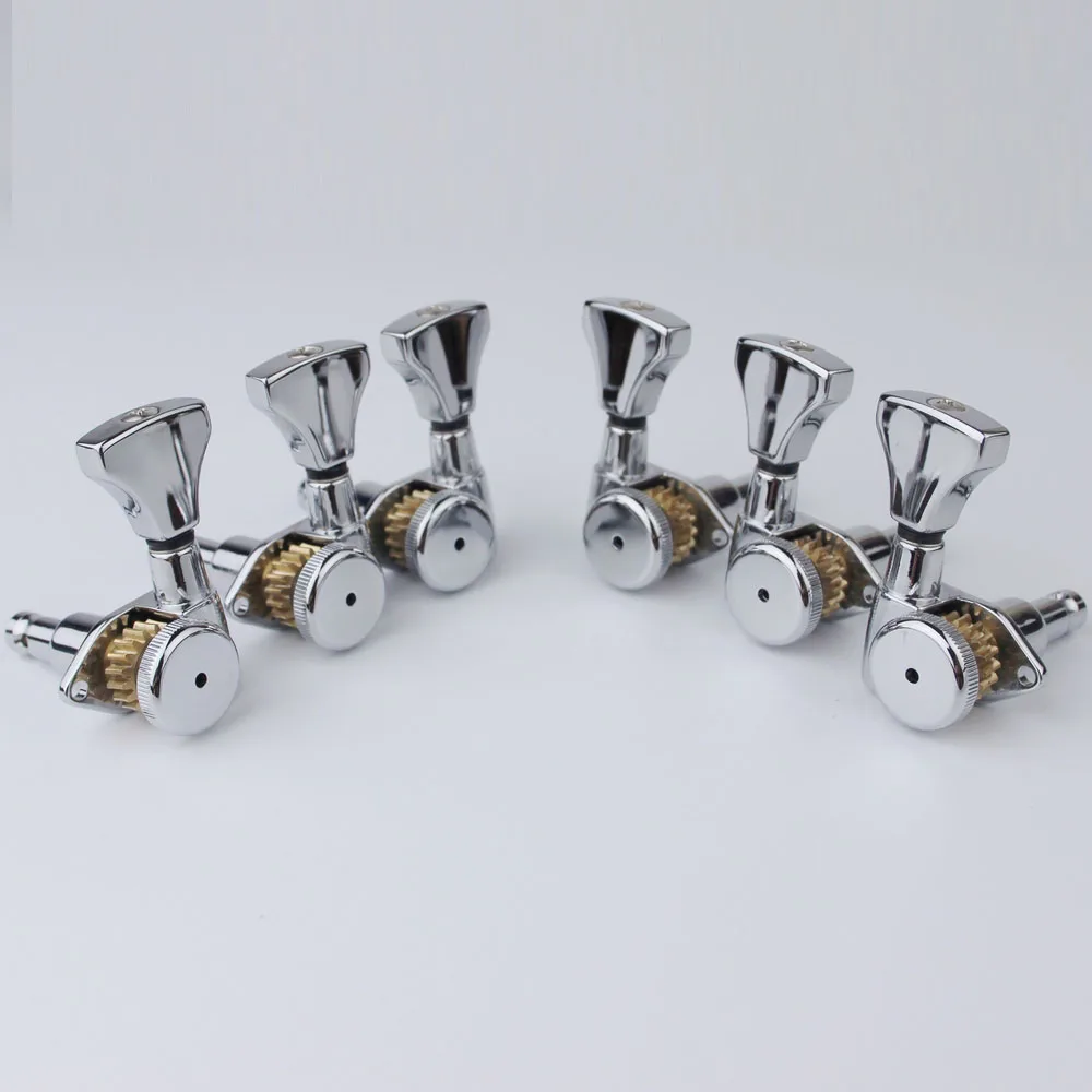 1 Set Grip-Lock Locking Guitar Tuning Machines 3+3 Chrome