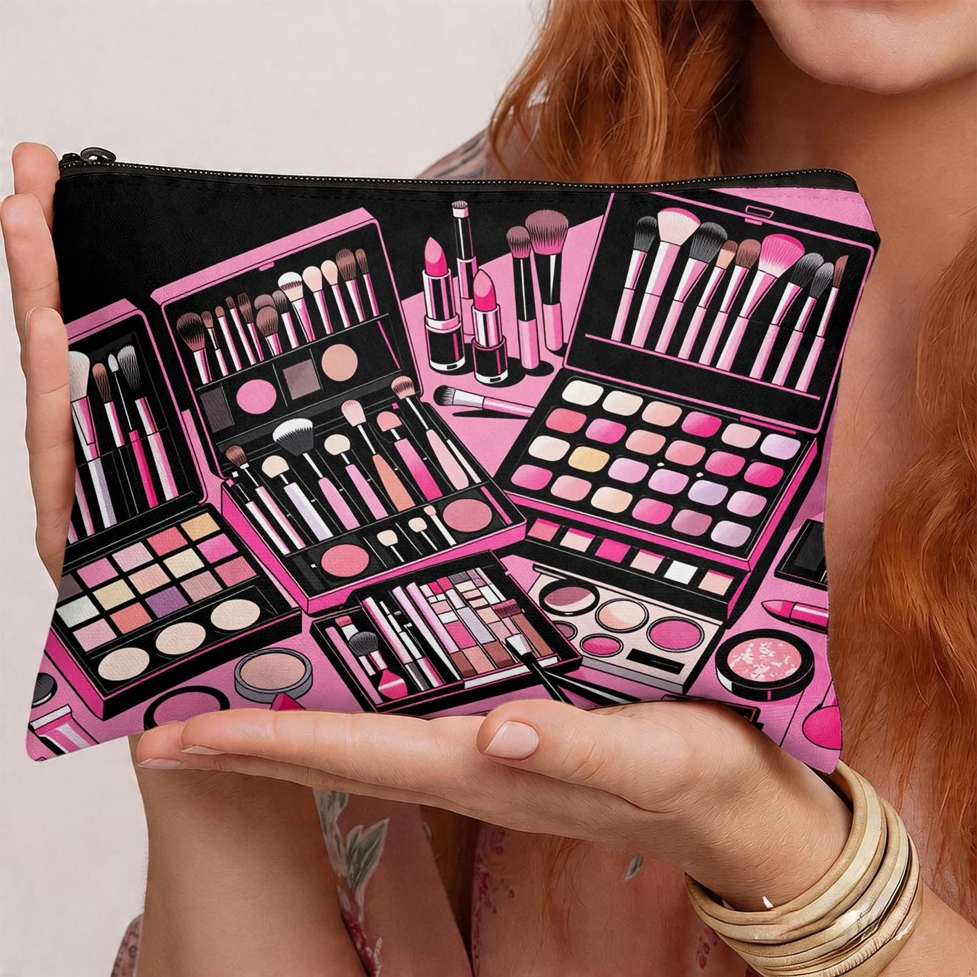 

Makeup Bag with Fashionable Cosmetic Tools Print Cosmetics Pattern Storage Bag Women's clothing
