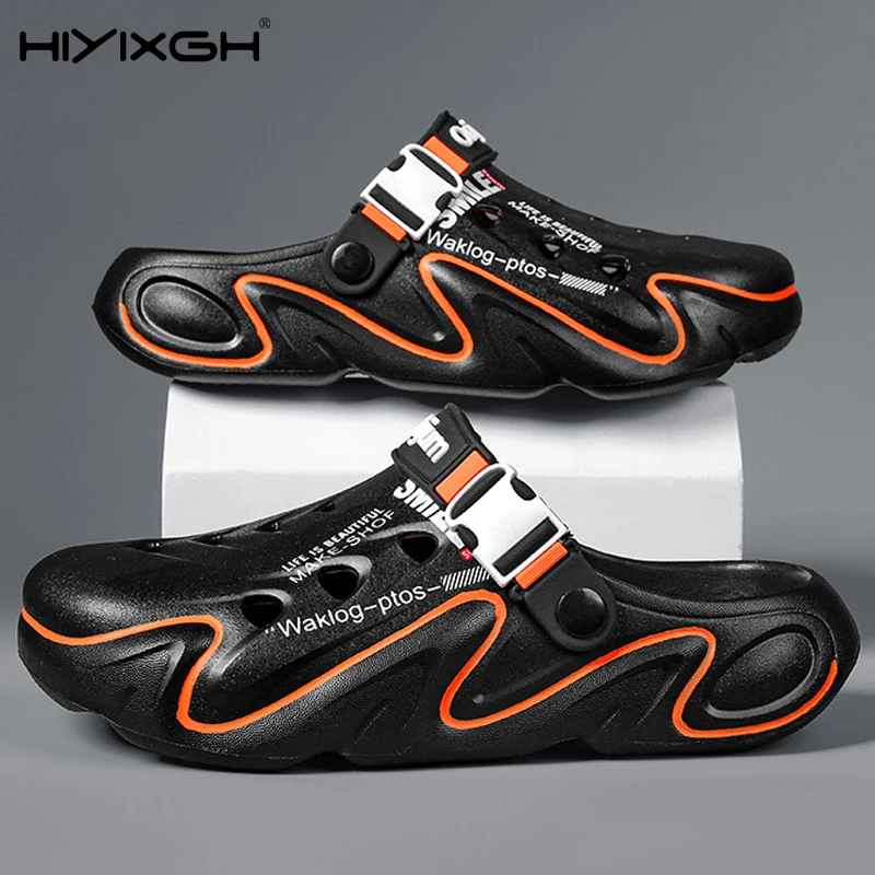 

2025 Summer Men's Outdoor Sandals Slippers Beach Comfortable Slides Soft Clogs Men Casual Water Garden Shoes Men Beach Sandals