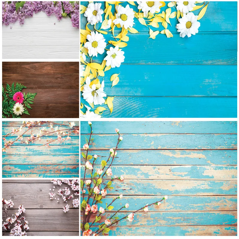 

Photorealistic Fabric Photography Backdrops Props Flower Wooden floor Photo Studio Background 21922 ZLDT-21