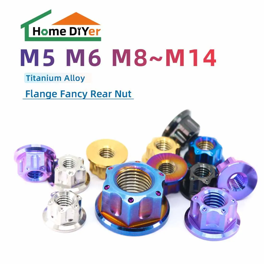 

Titanium Nuts Torx Flange Nut M5 M6 M8 M10 M12 Hex Hexagon Flange Rear Axle Nut for Bike Motorcycle Titanim Fastener