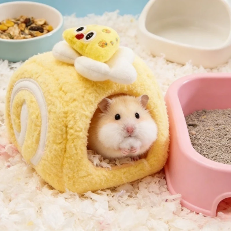 

Warm Winter Cotton Nest for Syrian Hamster Cozy Small Animal Hideout Soft Plush Bed Comfortable Cage Cold Weather Pet Accessory