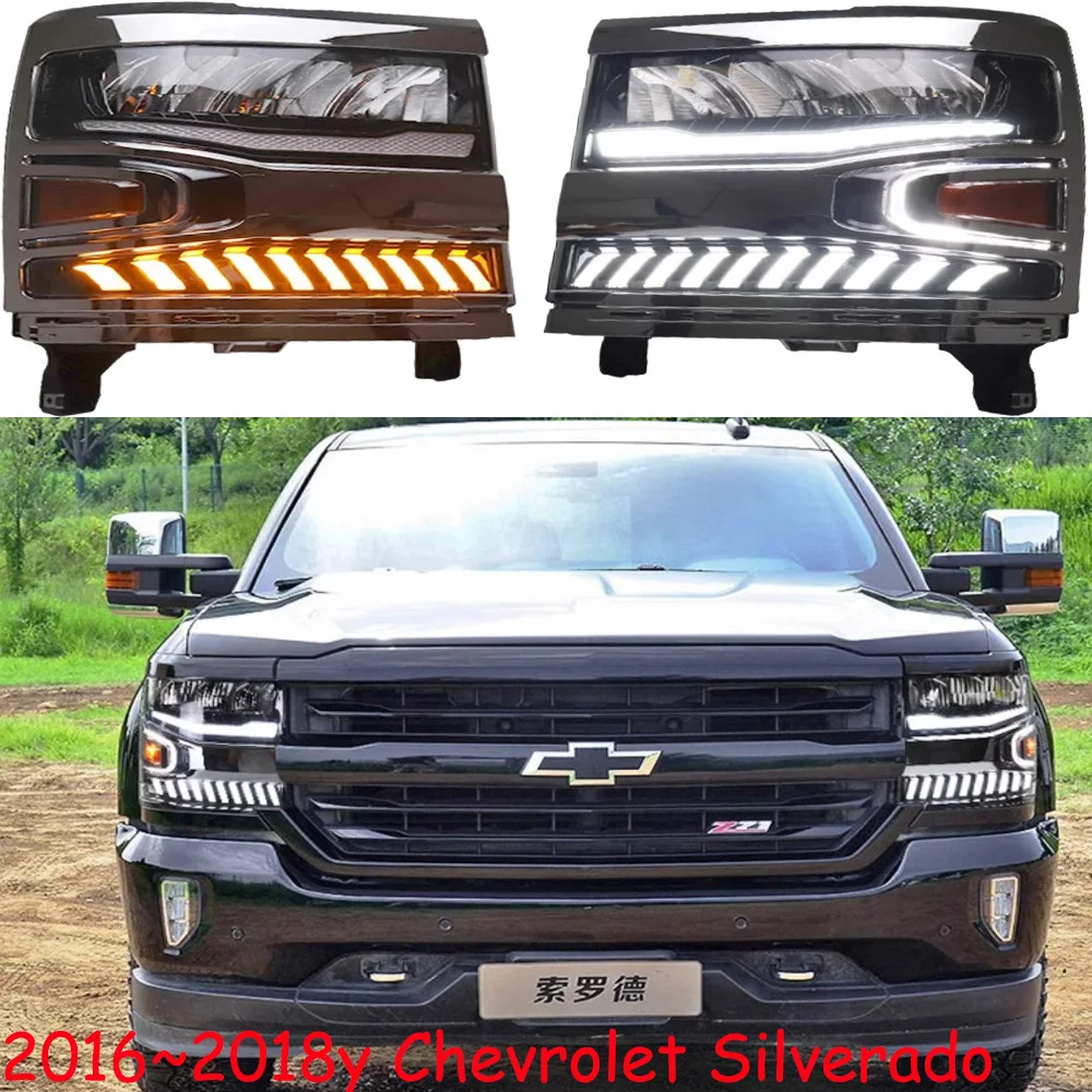 

car bupmer head light for Chevrolet Silverado headlight LED 2016~2018y car accessories DRL fog for Chevrolet Silverado headlamp