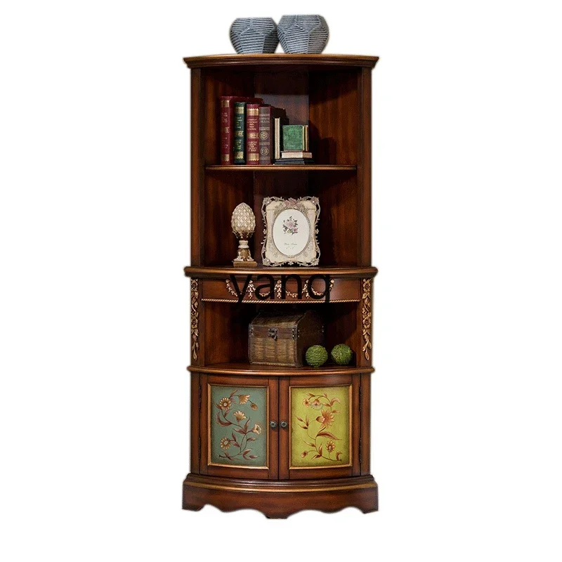 

CX solid wood retro triangular corner bookcase Mediterranean corner cabinet