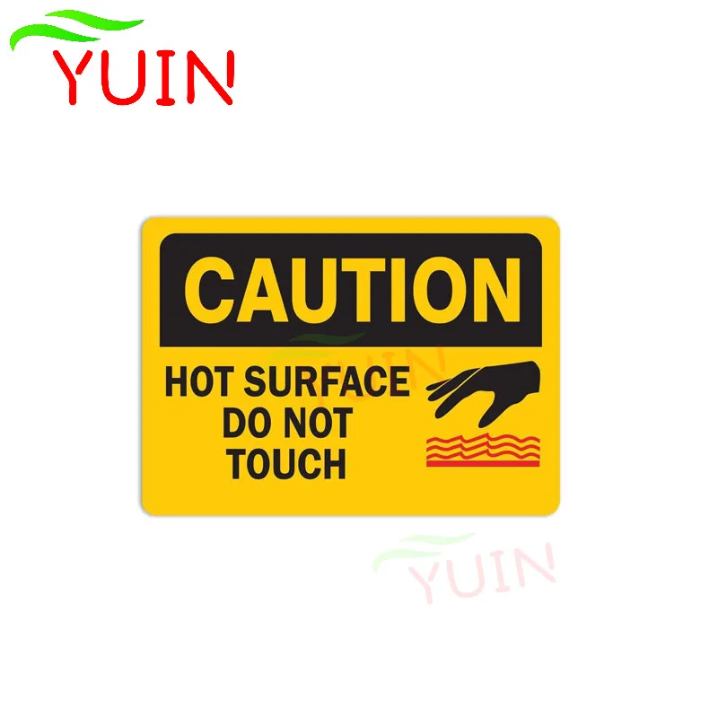 Caution Hot Surface Do Not Touch Car Sticker Personalized Decoration Cars Accessory Stickers PVC Window Waterproof Decal 15*11cm