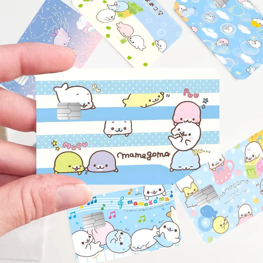 Fluffy SOFT Mamegoma Game Film Cover Sticker Case for Small Chip Credit Debit Card Front Side