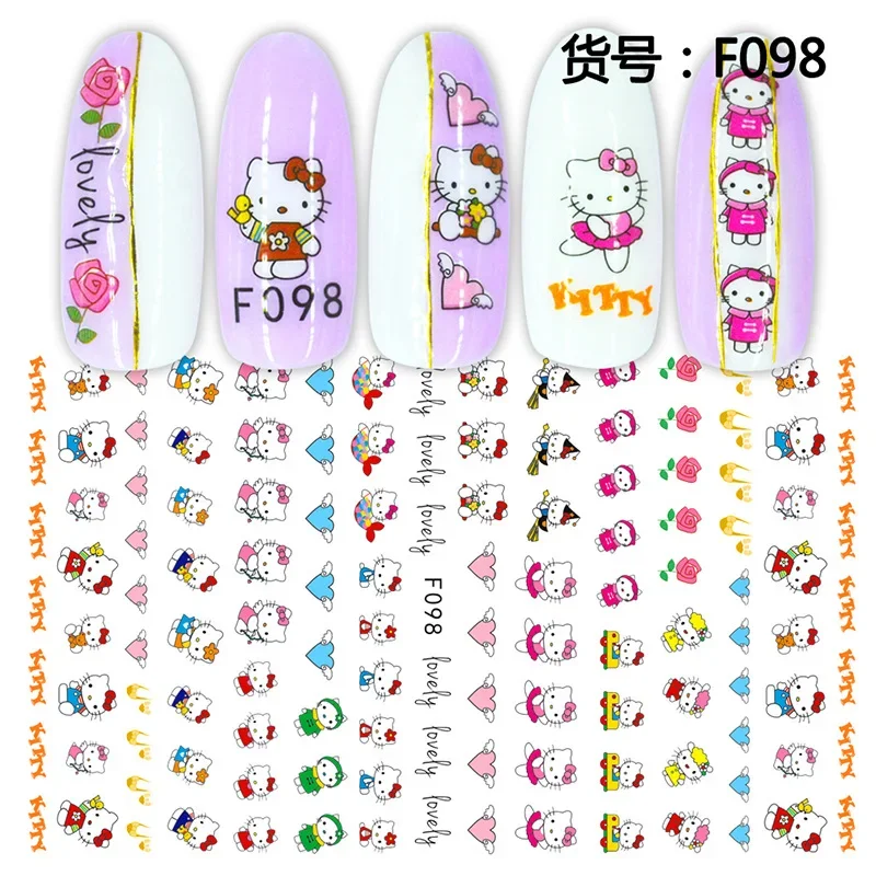 Sanrio – autocollants pour ongles, dessin animé Hello Kitty, Kawaii, My Melody, fournitures de Nail Art, décalcomanies auto-adhésives, décoration des ongles