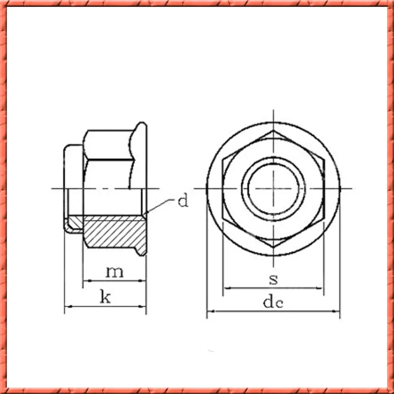 20-100pcs/lot Stainless Steel Nylon Lock Nut Hexagon Flange Face Anti-Falling Self-Locking Anti-Loosening Pad Nut m4m5m6-m12