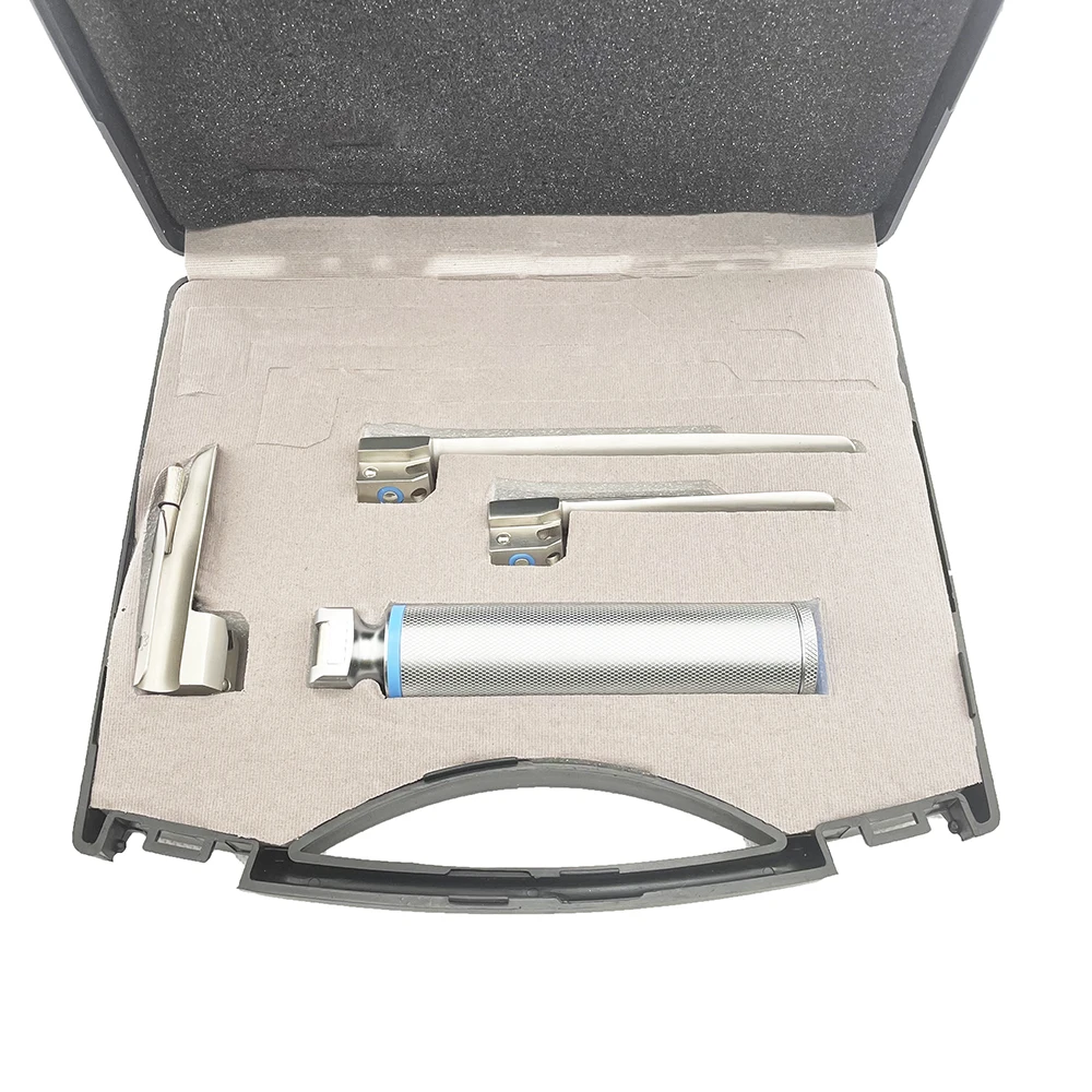 Pet Laryngoscope Stainless Steel Right Open Three Blades Animal Anesthesia Fiber Optic Conventiona Bulbs Tracheal Intubation