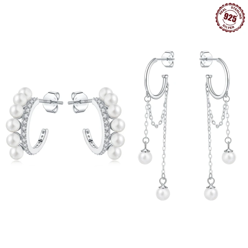 

Настоящие серьги-кольца из 100% стерлингового серебра 925 пробы, жемчужные серьги, подходят оригинальные подвески, ювелирные изделия своими руками, подарок для женщин, изготовление аксессуаров