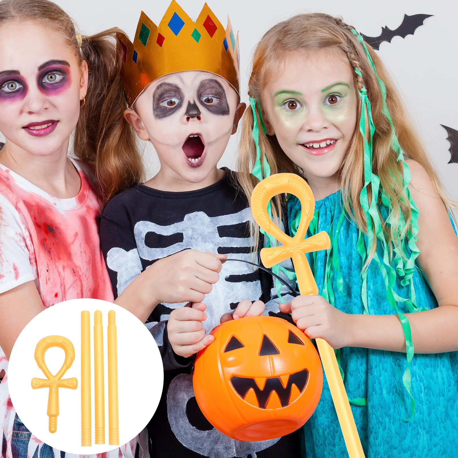 

Egyptian Cane Pharaoh Scepter Halloween Cosplay Prop Decorative Costume Accessory for Party Dress Up Photo Prop