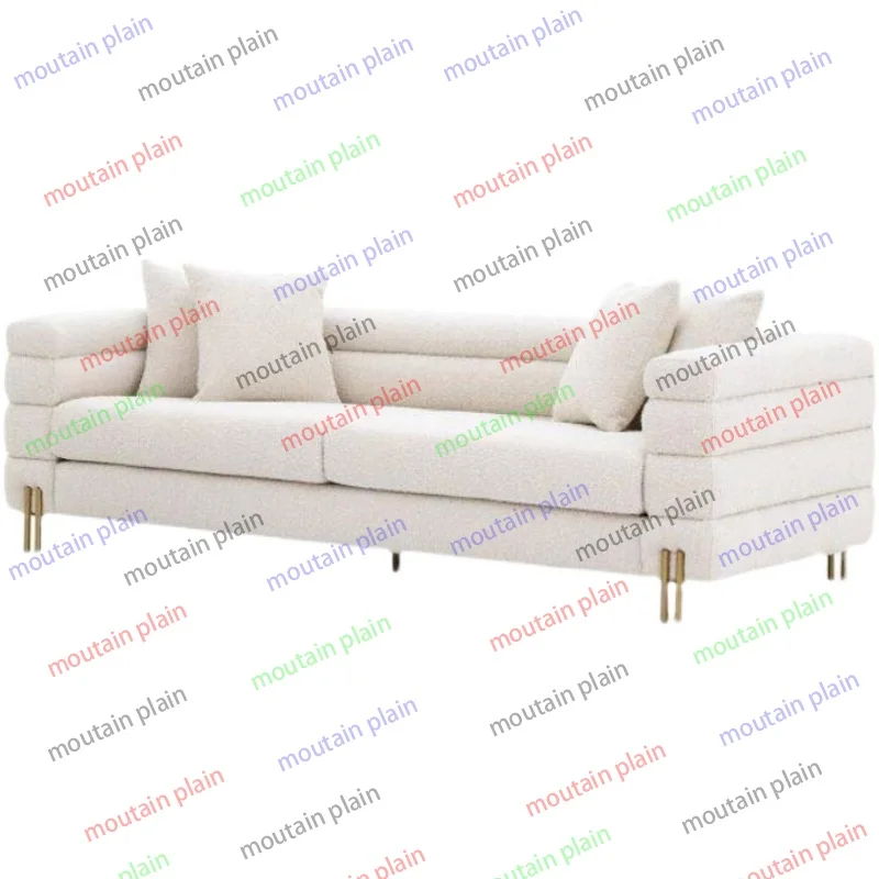 villa small single double Italian simple style fabric sofa Modern light luxury creative sofa living room