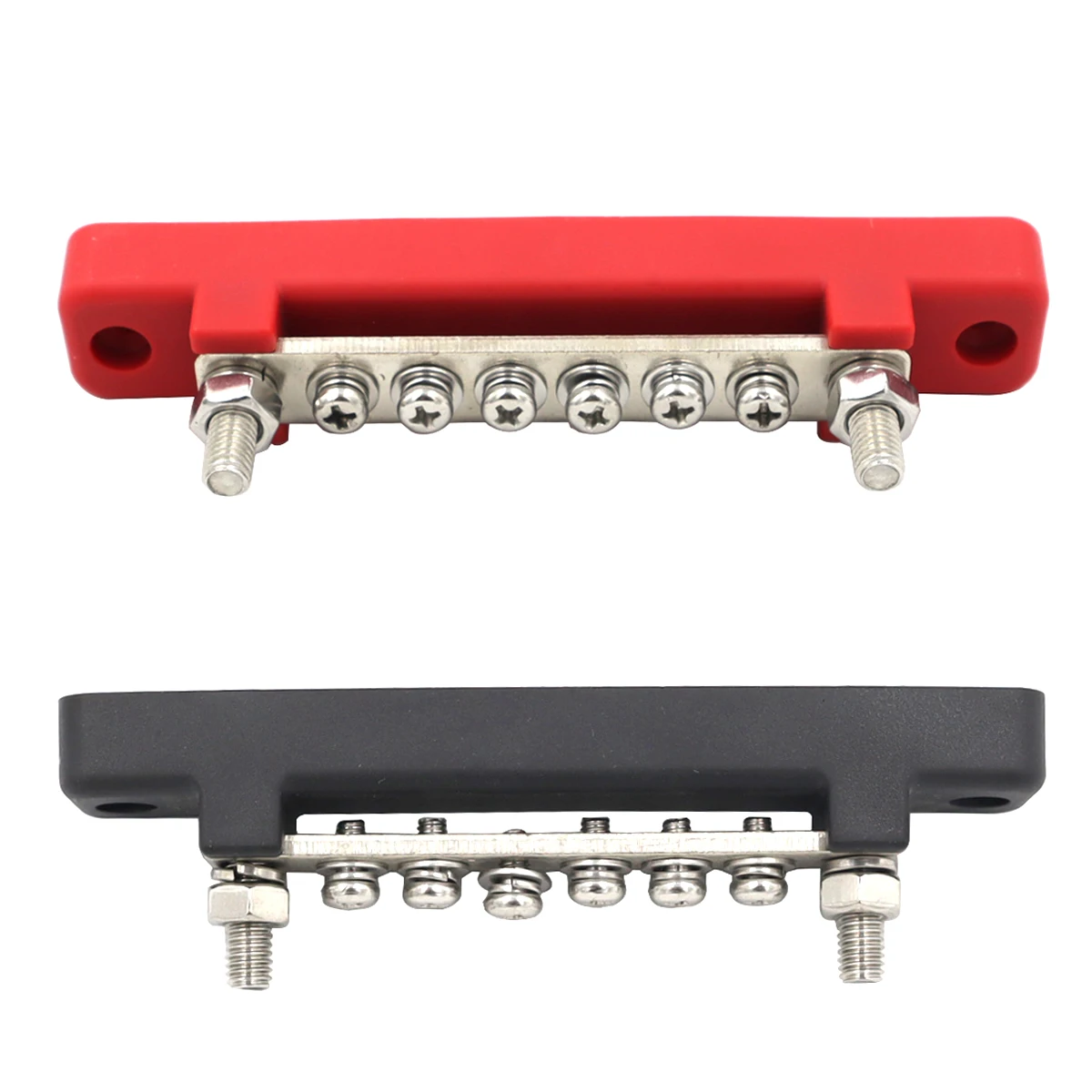 M6 12V Bus Bar 1/4 inch Power Distribution Block 150A Electrical Terminal Block Buss Bar for Truck Boat Car Camper RV