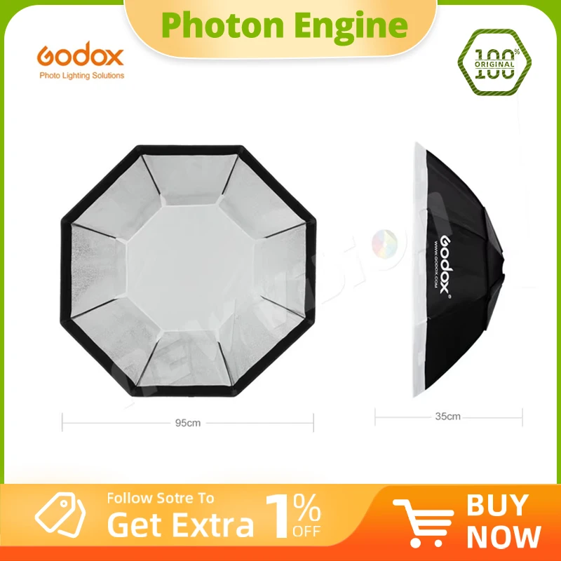

Godox Pro 95cm 37" Octagon Honeycomb Grid Softbox Reflector Softbox with Bowens Mount for Studio Strobe Flash Light