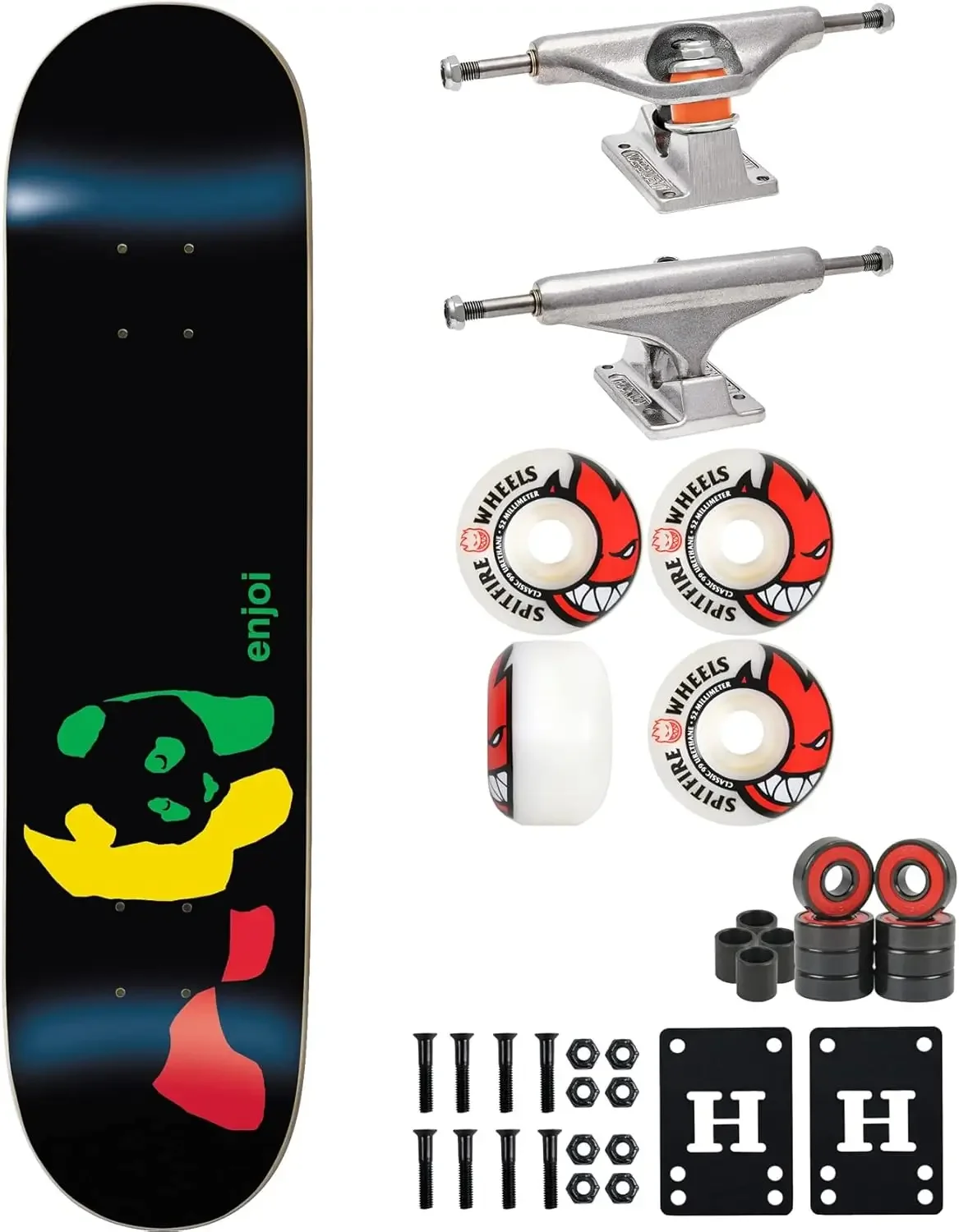 Premium-Professionelles Skateboard-Set mit unabhängigen Trucks und Spitfire-Rädern – erschwingliches Skateboard in professioneller Qualität, inklusive Co