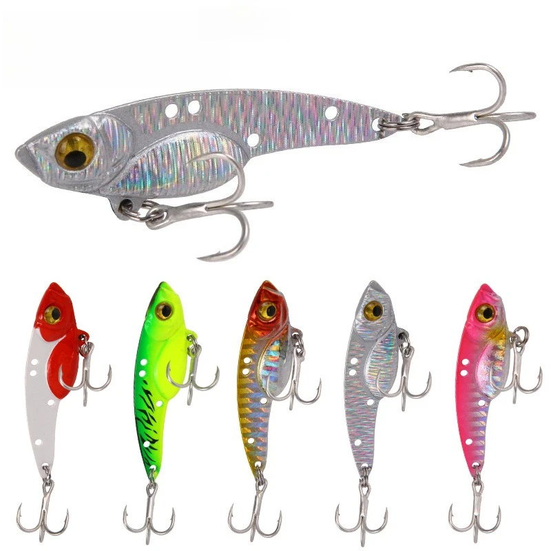 1 pc 5cm 7.5g VIB metallic pencil spoon-shaped spinning lure suitable for saltwater and freshwater fishing new vibrating tackle