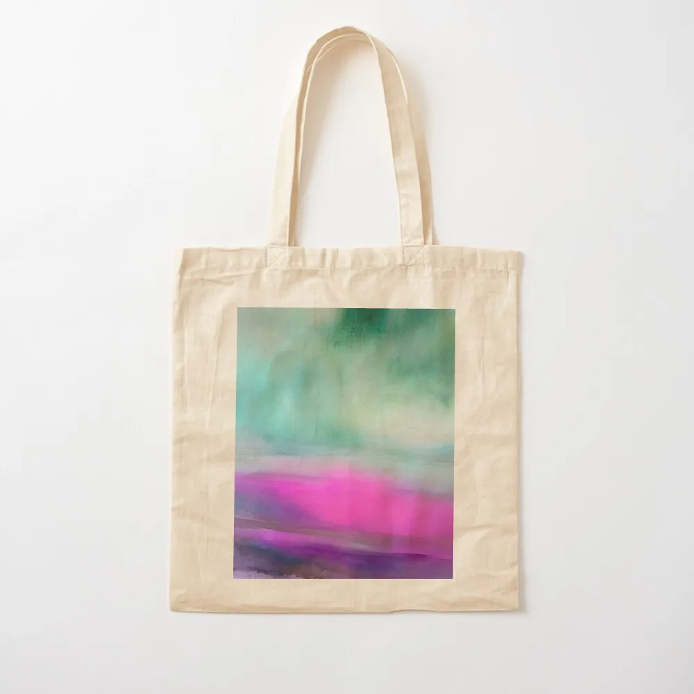 Still Serenity: A Watercolor Pink and Green Abstract Style Image - Rare Find Tote Bag bags luxury women