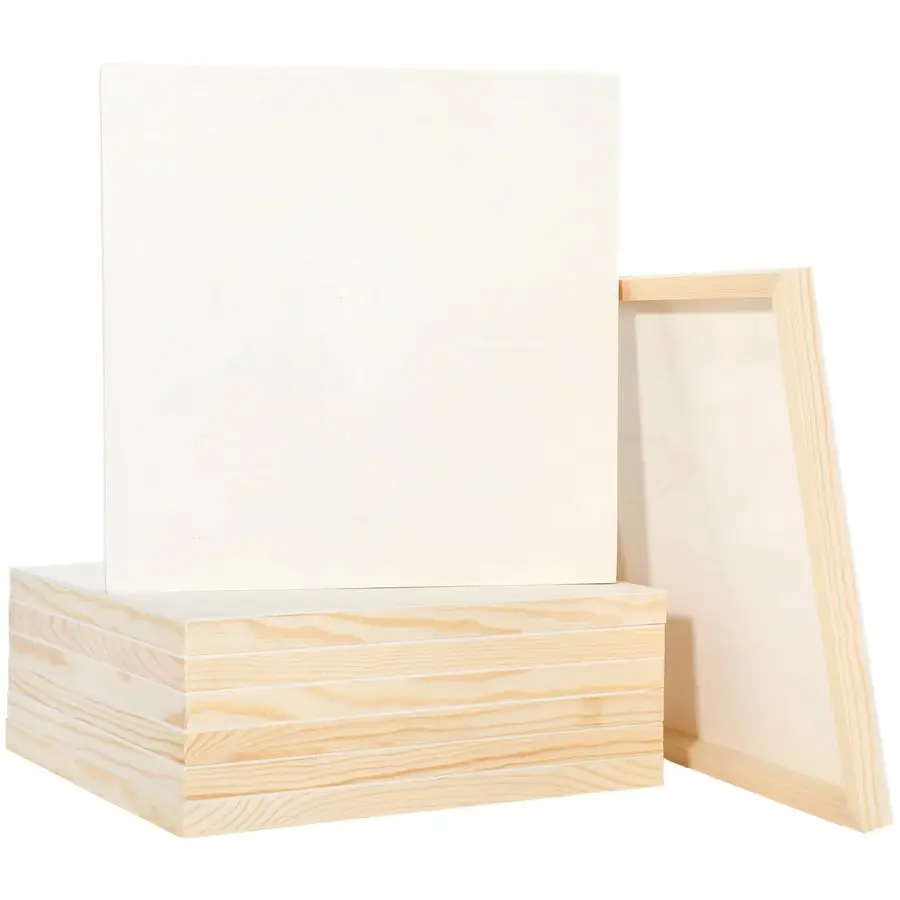 

Деревянные панели шт., 1212-дюймовые незавершенные деревянные доски для рисования, деревянные холщовые панели для заливки, деревянные колыбели для искусства C