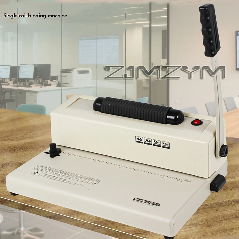 YS-S12 Electric Single Wire Binding Machine, A4 Plastic Coil Binder with Puncher for Booklets & Bids