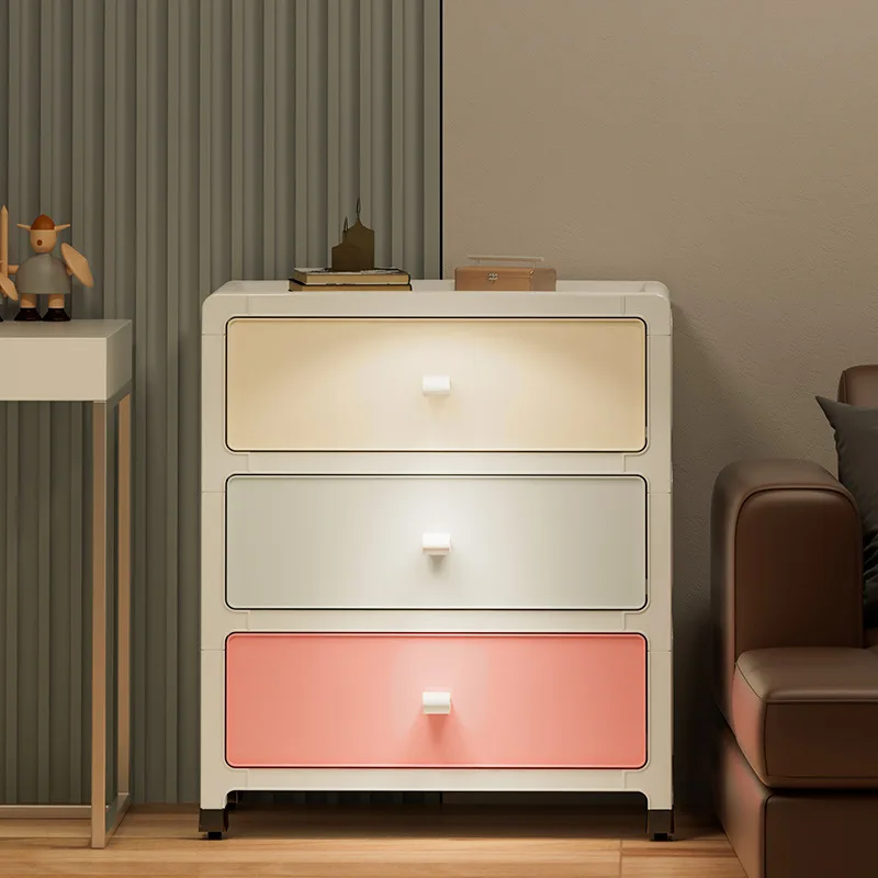 

Home Storage Cabinet PP Macaron Color Large Capacity Multi Layer Drawer Storage Cabinet For Bedroom Office 5 Layer