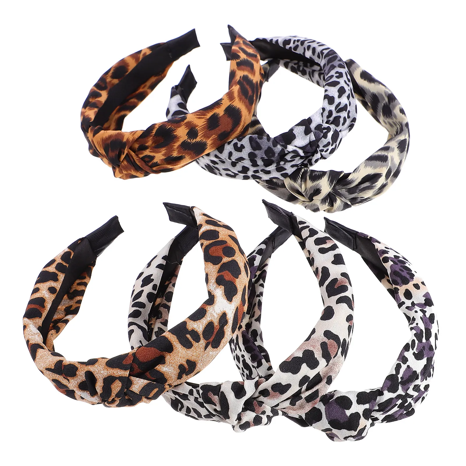 

6 шт. модных леопардовых резинок для волос с широким узлом, надежно фиксирующие волосы, для влажных или сухих волос, для женщин и девушек, на каждый день