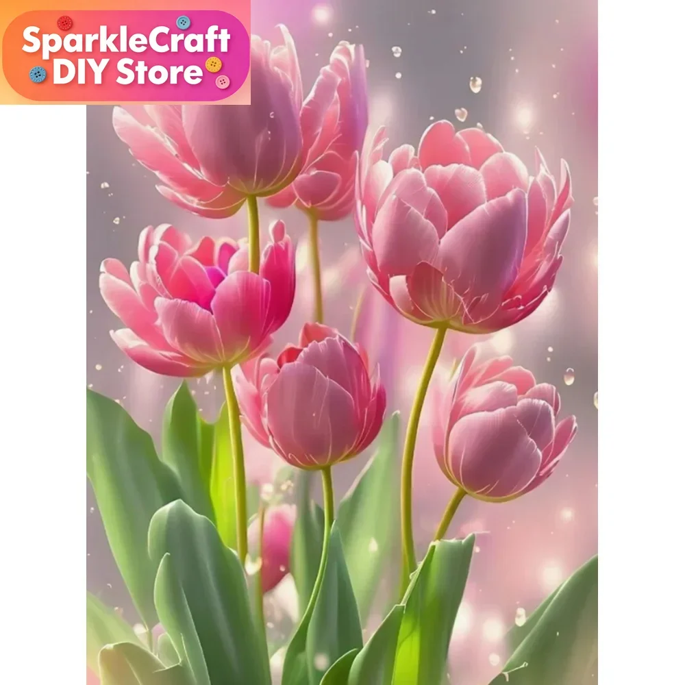 Rahmenlose, Vollständige Diamant-Malerei Blumen Neuheiten 2024 Diamant-Mosaik Strass-Bilder Wanddekoration Bastelset
