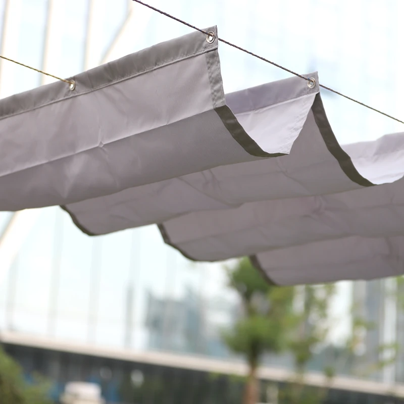 50cm Wave Length Waterproof Sunshade Net Home Pergolas Telescopic Awning Pergolas Sunproof Retractable Wave Sliding Canopy
