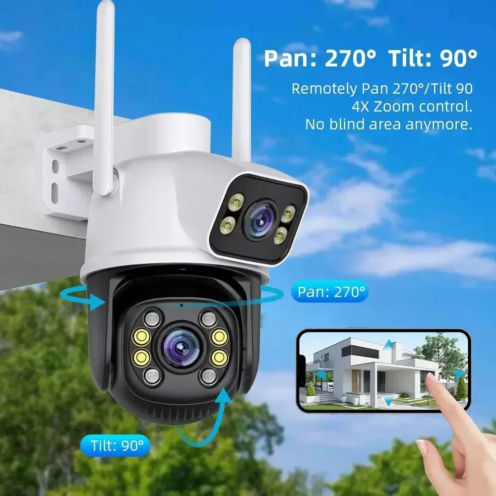 Icsee Xmeye 6MP 4CH Wireless Home Security Camera System Wifi Ptz Network Wireless Nvr Kit Home Cctv System Wifi IP Camera Kit