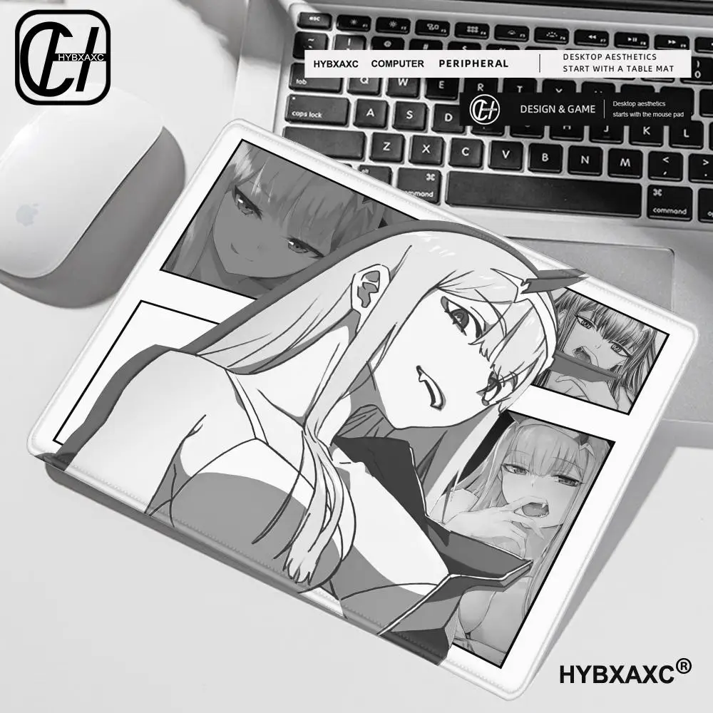 Cute Zero Two Girl Mousepad New Small Gamer Anti-slip Keyboard Carpet 50x50cm Darling in the Franxx Rubber Soft Computer Deskmat