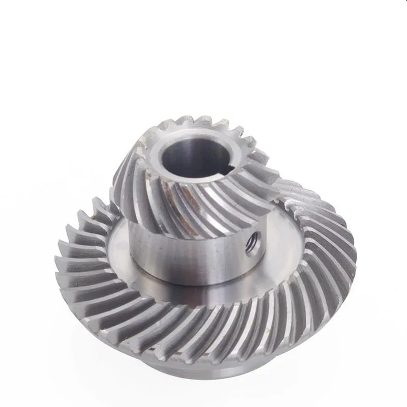 Milling Machine Accessories Lifting Gear C77+C96 Metal Spiral Bevel Gear Helical Mill Gear Part 2pcs