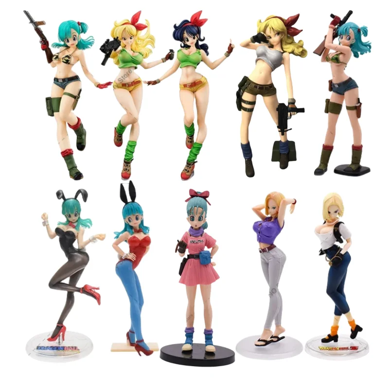 Kawaii Dragon BaIIBunny fille Bulma Buruma Videl Lunchi Chichi Android 18 Lazuli paillettes Glamours Action Anime Figure modèle jouets