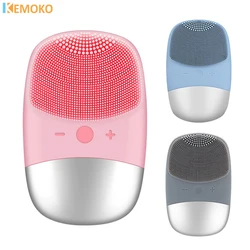 Electric Facial Cleansing Brush Silicone Sonic Face Cleaner Deep Pore Cleaning Skin Massage Intelligent Cleansing Brush Device