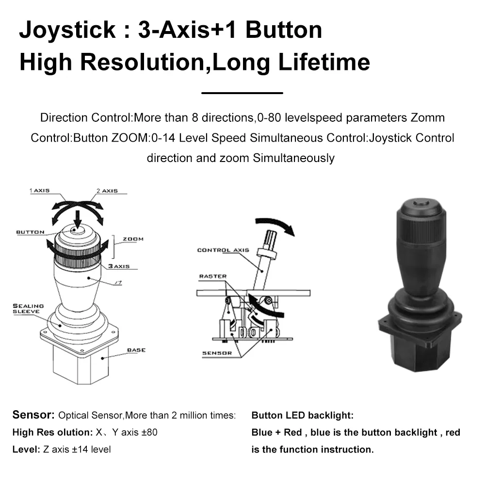 Anxinshi PTZ USB Keyboard Controller With 4D Joystick to Control Polycom Video Conference Camera via RS232 PTZ  Polycom EagleEye