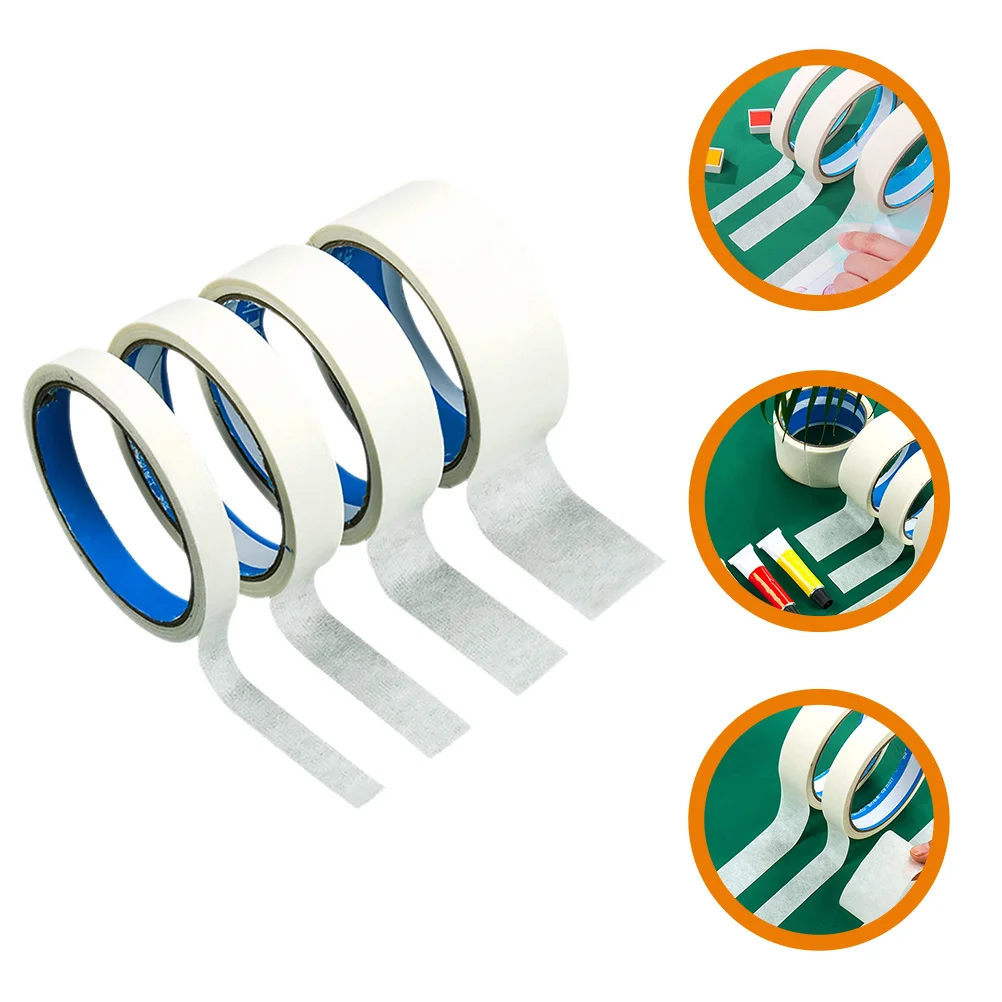 4 Rolls Stationery Masking Glue Student White Out Tape Sticky Tabs Paper Dispenser for Painter