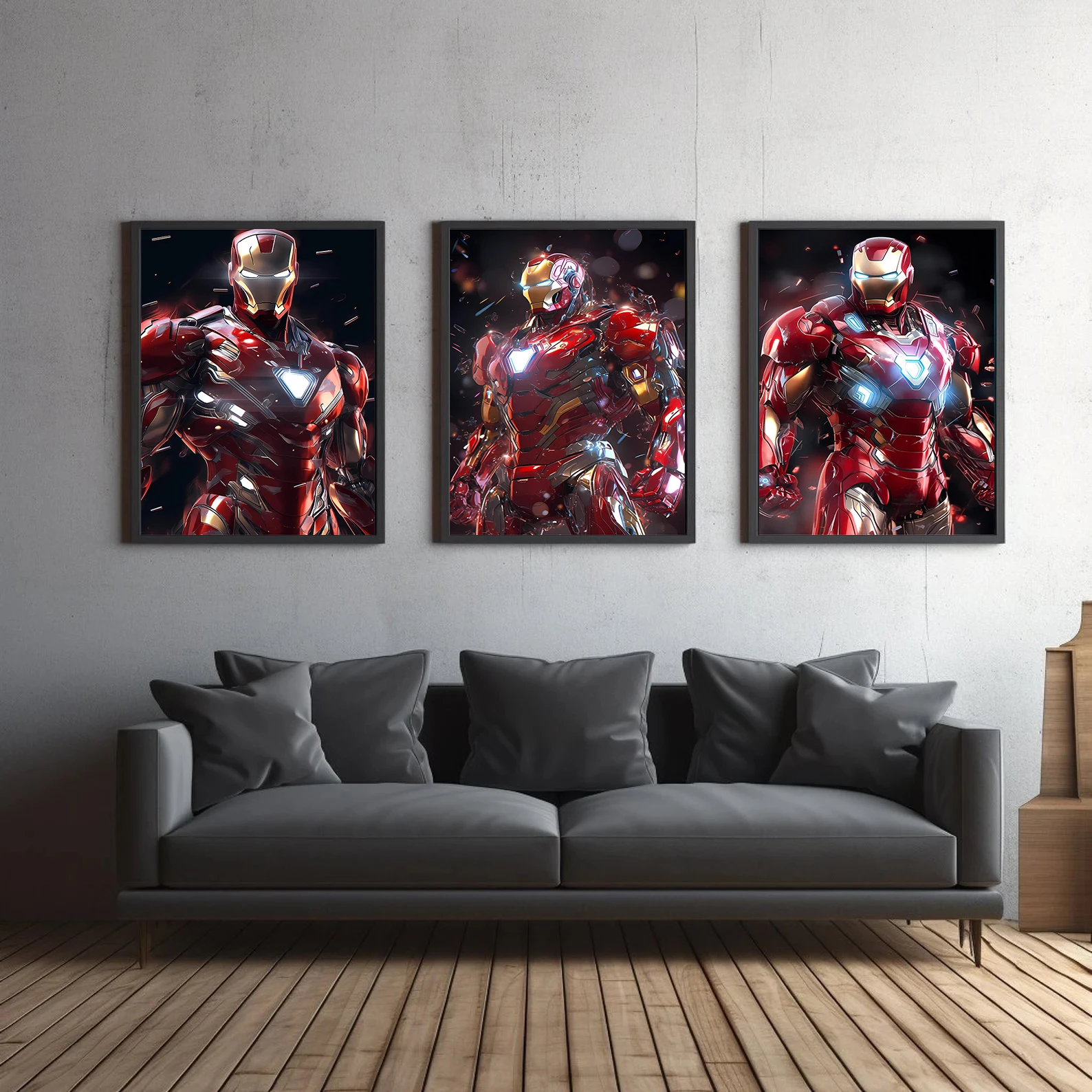 Avengers Self-adhesive Poster Mavel Movie Wallpaper Figures Decor Iron Man Wall Art Superhero Kid Gift Home Decoration Painting