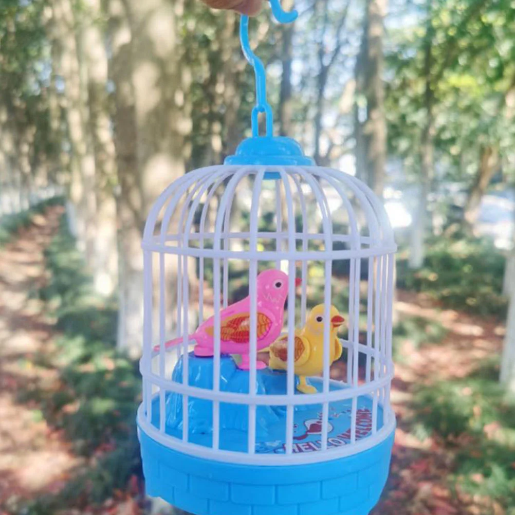 Luminous Simulation Birdcage Childrens Toys Small Funny Intelligent Birds with Plastic Glowing Smart Simulated Kids