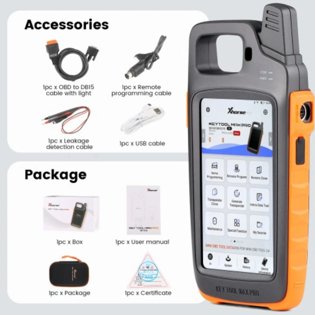 Xhorse VVDI Key Tool Max Pro With MINI OBD Tool Function Support CAN FD/ Voltage and Leakage Current