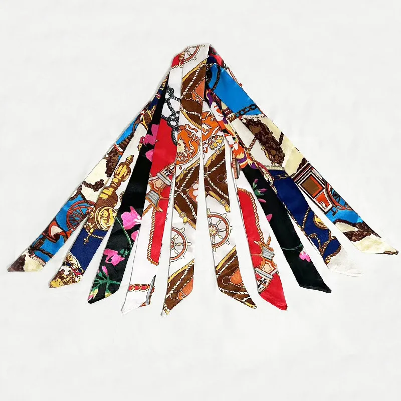 Luxury Floral Printed Square Scarf For Women Imitation Silk Scarves Bandanas Hijab Neckerchief Elegant Shawl Wraps For Travel