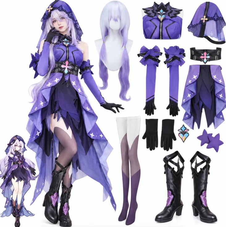 Honkai Star Rail Black Swan Cosplay Costume, Game Character Role Play Outfit for Women Comic Con