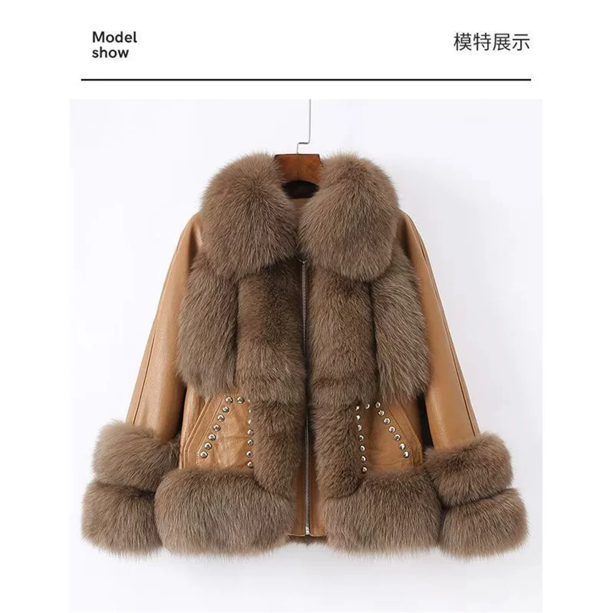 Fox fur grass women's coat winter new fox fur collar with imitation cotton fur coat women's simulation