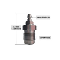 DIN G5/8 Thread Convert To 8mm Fill Nipple Quick Fitting Adaptor For HPA Tank Valve