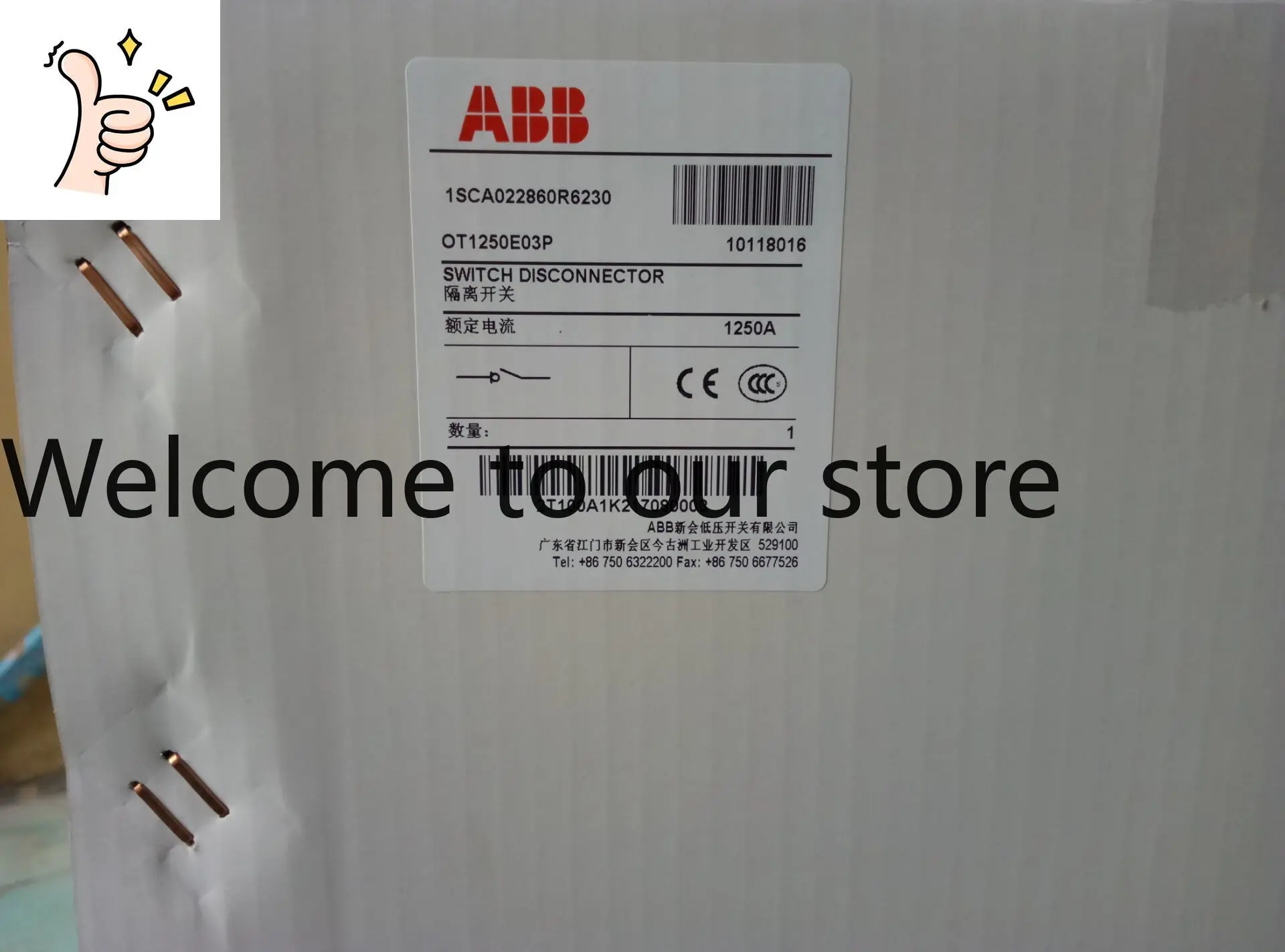 

Абсолютно новый оригинальный разъединитель ABB OT1250E04P; Номер материала 10118017